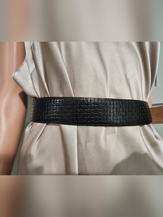 Ports International Italian Leather Belt – Black Embossed Statement Belt.Medium main image 5
